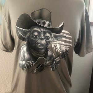 Tshirt w Willy Yoda like image whimsical and funny